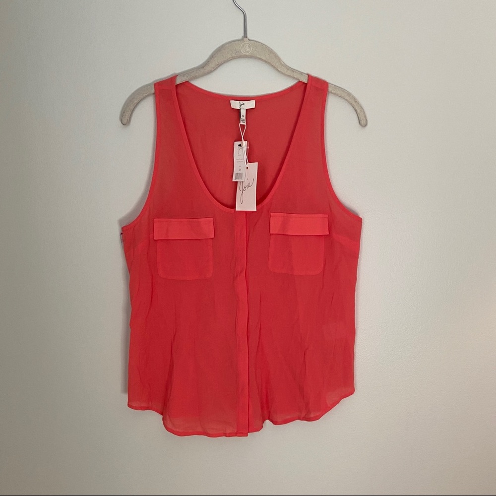 Joie Coral Sleeveless Blouse